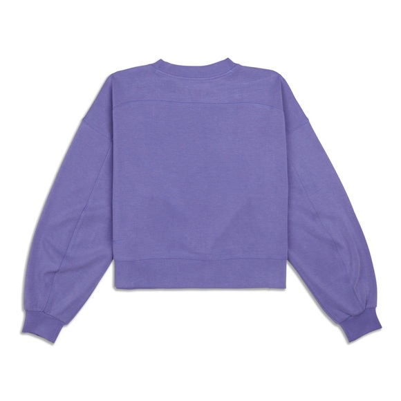 NWOT Lululemon Perfectly Oversized Cropped Crew Softstreme in Periwinkle Size 8 - Picture 2 of 6